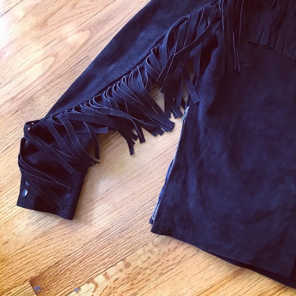 Vintage Prince Suede Embroidered Western Style Fringe Cowboy Jacket - Picture 9 of 16